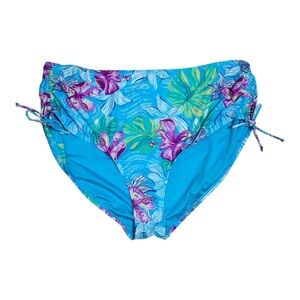 Stella Parker Collection Hawaiian Floral Novelty Print Swim Bottoms NWOT